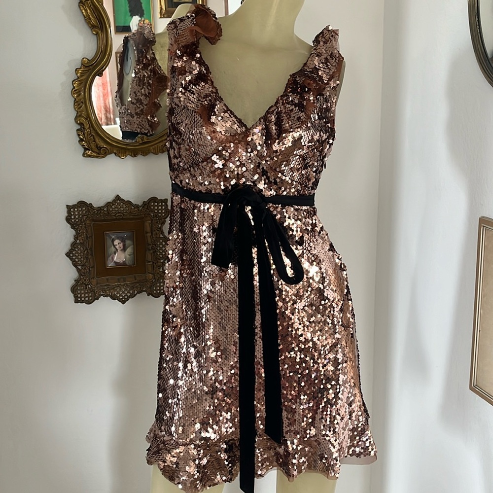 Stunning Free People Copper Sequin & Tulle Dress